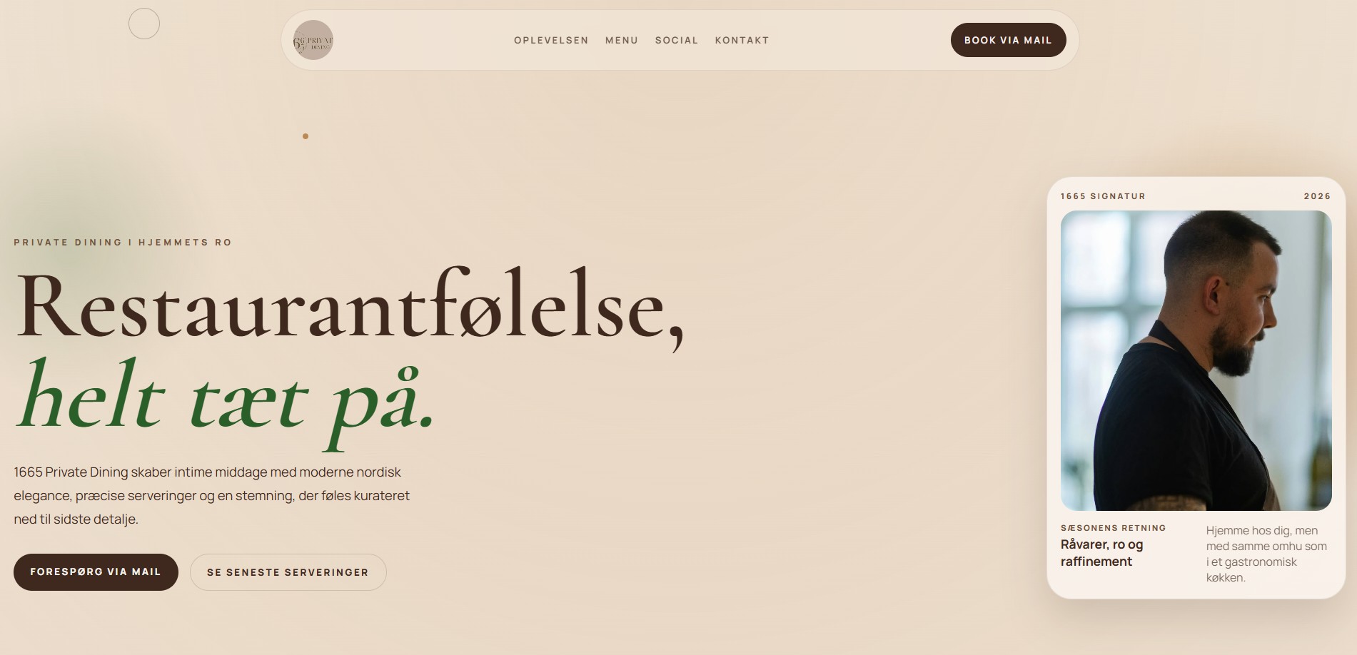 1665 Private Dining feed design